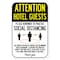Signmission Public Safety Sign-Hotel Guests Practice Social Distancing, Heavy-Gauge, 12" H, A-1218-25404 A-1218-25404 - alternate 1